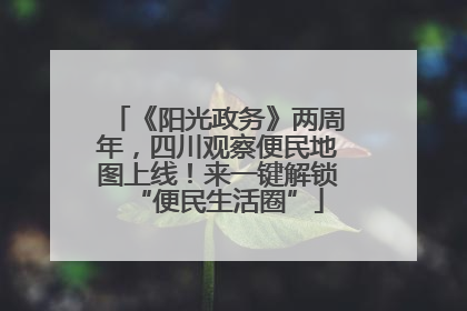 《阳光政务》两周年，四川观察便民地图上线！来一键解锁“便民生活圈”