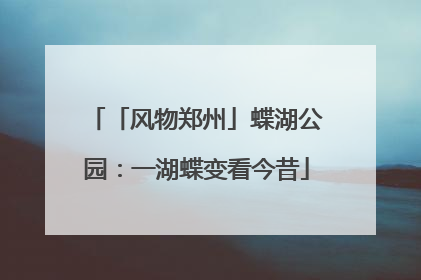 「风物郑州」蝶湖公园：一湖蝶变看今昔