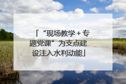 “现场教学＋专题党课”为支点建设注入水利动能