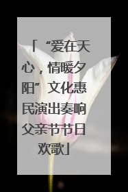 “爱在天心，情暖夕阳”文化惠民演出奏响父亲节节日欢歌