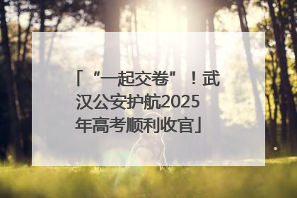 “一起交卷”！武汉公安护航2025年高考顺利收官