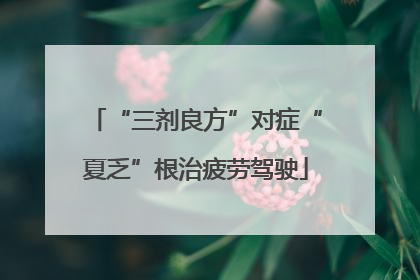 “三剂良方”对症“夏乏”根治疲劳驾驶