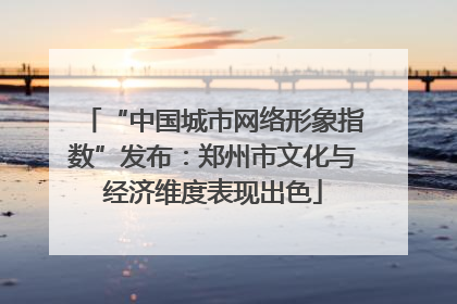 “中国城市网络形象指数”发布：郑州市文化与经济维度表现出色