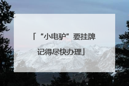 “小电驴”要挂牌 记得尽快办理