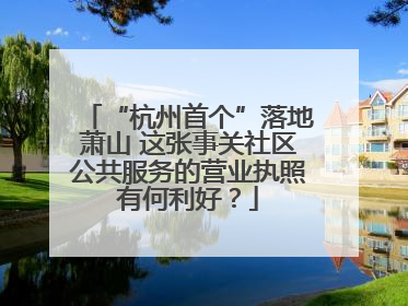 “杭州首个”落地萧山 这张事关社区公共服务的营业执照有何利好？
