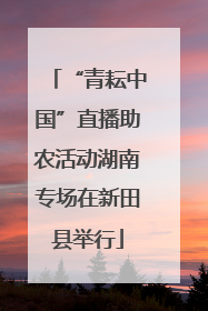 “青耘中国”直播助农活动湖南专场在新田县举行