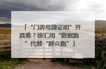 “门弄号牌证明”开具难？徐汇用“数据跑”代替“群众跑”