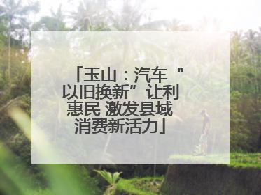 玉山：汽车“以旧换新”让利惠民 激发县域消费新活力
