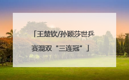 王楚钦/孙颖莎世乒赛混双“三连冠”