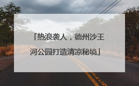 热浪袭人，德州沙王河公园打造清凉秘境