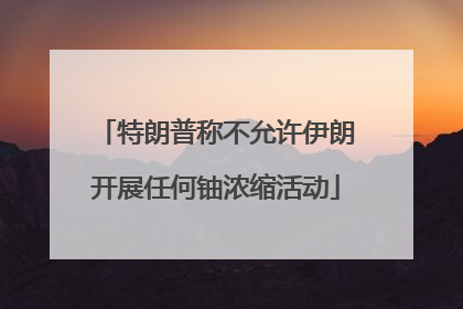 特朗普称不允许伊朗开展任何铀浓缩活动