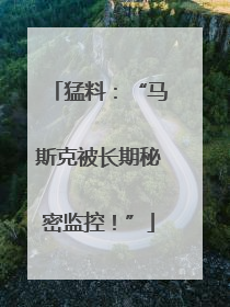 猛料：“马斯克被长期秘密监控！”