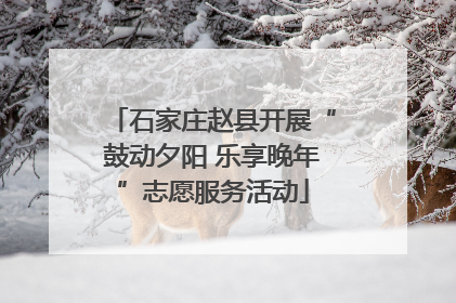 石家庄赵县开展“鼓动夕阳 乐享晚年”志愿服务活动
