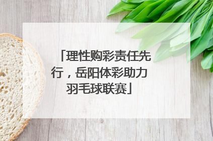 理性购彩责任先行，岳阳体彩助力羽毛球联赛