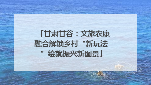 甘肃甘谷：文旅农康融合解锁乡村“新玩法”绘就振兴新图景