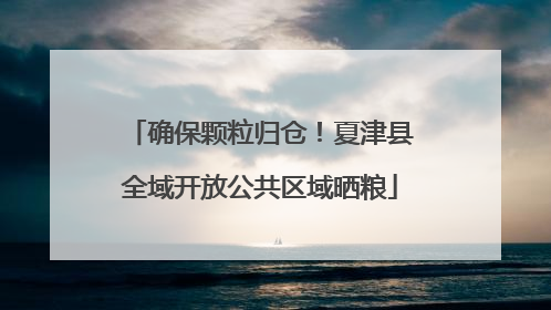 确保颗粒归仓！夏津县全域开放公共区域晒粮