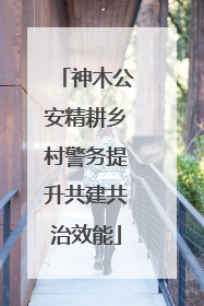 神木公安精耕乡村警务提升共建共治效能