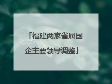 福建两家省属国企主要领导调整