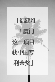 福建唯一！厦门这一项目获中国专利金奖