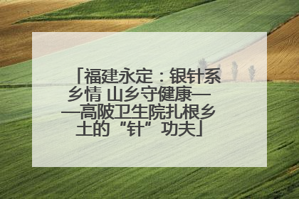 福建永定：银针系乡情 山乡守健康——高陂卫生院扎根乡土的“针”功夫