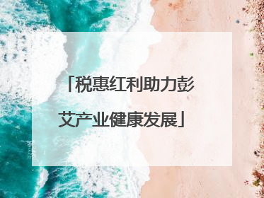 税惠红利助力彭艾产业健康发展
