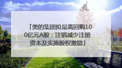 美的集团拟最高回购100亿元A股：注销减少注册资本及实施股权激励