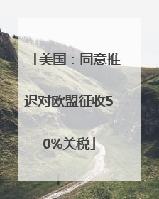 美国：同意推迟对欧盟征收50%关税