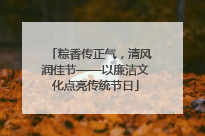 粽香传正气，清风润佳节——以廉洁文化点亮传统节日