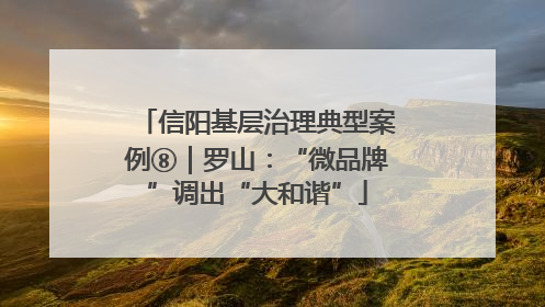 信阳基层治理典型案例⑧｜罗山：“微品牌”调出“大和谐”