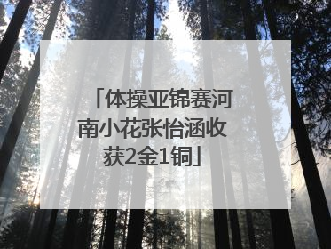 体操亚锦赛河南小花张怡涵收获2金1铜
