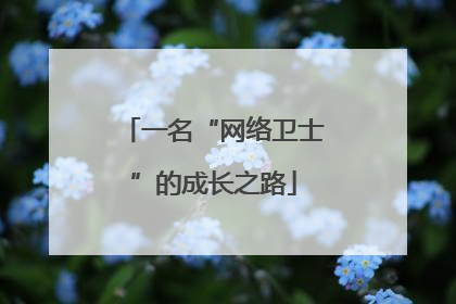 一名“网络卫士”的成长之路
