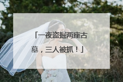 一夜盗掘两座古墓，三人被抓！