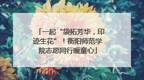 一起“袋拓芳华，印迹生花”！衡阳师范学院志愿同行暖童心