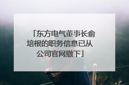 东方电气董事长俞培根的职务信息已从公司官网撤下