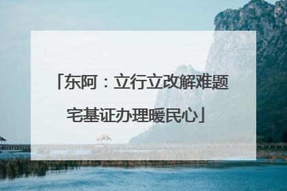 东阿：立行立改解难题 宅基证办理暖民心