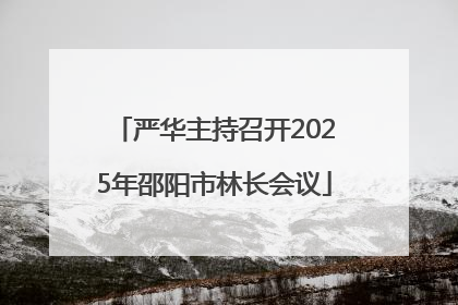 严华主持召开2025年邵阳市林长会议