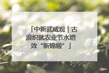 中新武威观｜古浪织就农业节水增效“新锦缎”