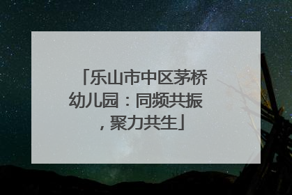 乐山市中区茅桥幼儿园：同频共振，聚力共生