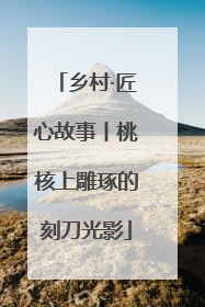 乡村·匠心故事丨桃核上雕琢的刻刀光影