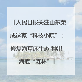 人民日报关注山东荣成这家“科技小院”：修复海草床生态 种出海底“森林”