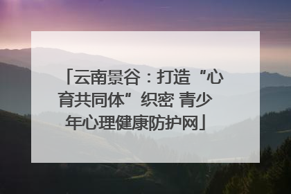云南景谷：打造“心育共同体”织密 青少年心理健康防护网