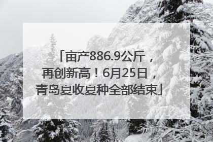 亩产886.9公斤，再创新高！6月25日，青岛夏收夏种全部结束