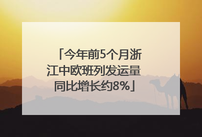 今年前5个月浙江中欧班列发运量同比增长约8%