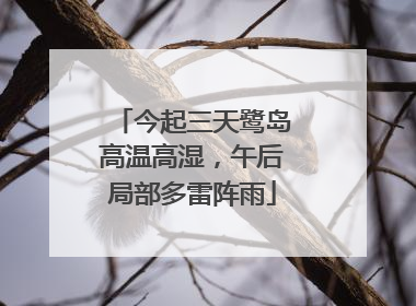 今起三天鹭岛高温高湿，午后局部多雷阵雨