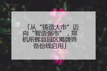 从“铸造大市”迈向“智造强市”，郑机所辉县园区揭牌暨备份线启用