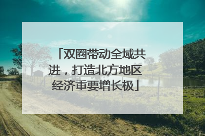 双圈带动全域共进，打造北方地区经济重要增长极