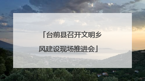 台前县召开文明乡风建设现场推进会