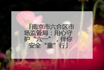 南京市六合区市场监管局：用心守护“六一”，伴你安全“童”行