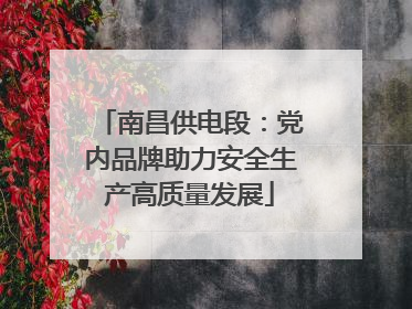 南昌供电段：党内品牌助力安全生产高质量发展