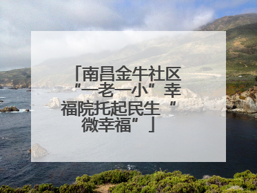 南昌金牛社区“一老一小”幸福院托起民生“微幸福”